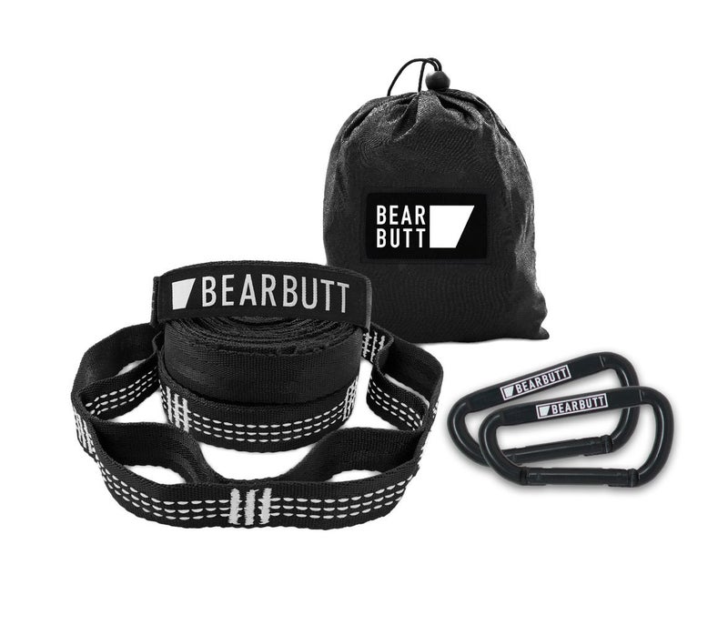 Bear Butt Kodiak Hammock Straps For Trees - 20 Feet Long Hammock Tree Straps - 40 Combined Loops - Holds 1000 Pounds - Camping Hammock Straps - Hammock Tree Straps With Carabiner - Hammock Accessories - Image 1