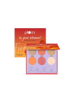 Plum In Your Element Eyeshadow Palette Super Pigmented Easy To Blend 6In1 Palette 01 Fire  - Image 1
