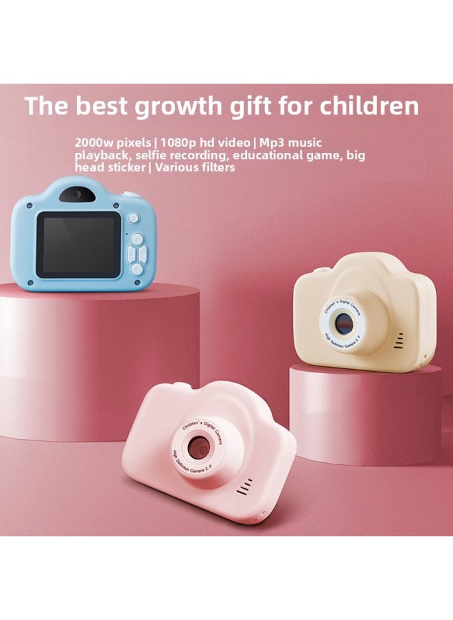 Hot A3 Children's Camera Mini SLR Camera Cartoon Toy Digital Camera Video Recorder-Color:High-Definition Blue (front And Back Double Photo)  - Image 2
