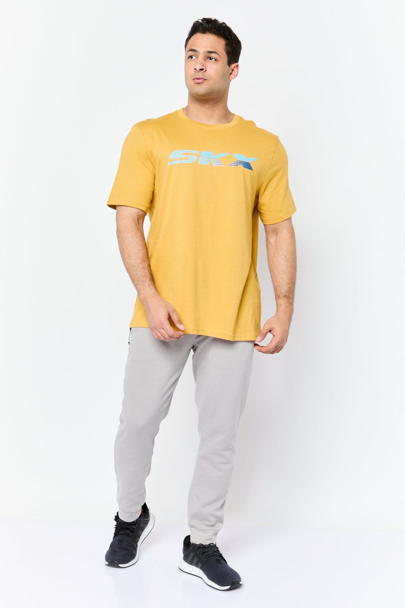 SKECHERS Men Sportswear Fit Short Sleeves Training T-Shirt, Mustard - Image 3