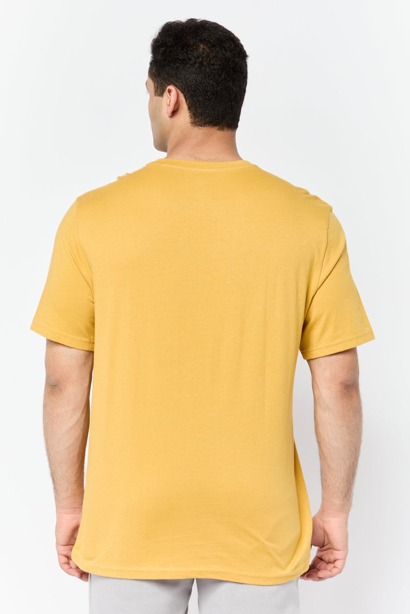 SKECHERS Men Sportswear Fit Short Sleeves Training T-Shirt, Mustard - Image 2