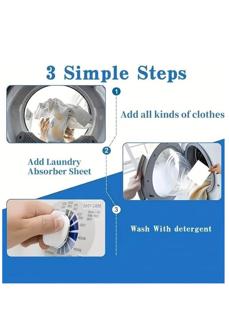 مناديل امتصاص الألوان للغسيل، ٥٠ مناديل امتصاص ألوان الأقمشة للاستخدام مرة واحدة، تمنع بهتان الألوان واختلاطها - سهلة الاستخدام، آمنة لجميع الأقمشة. - Image 4