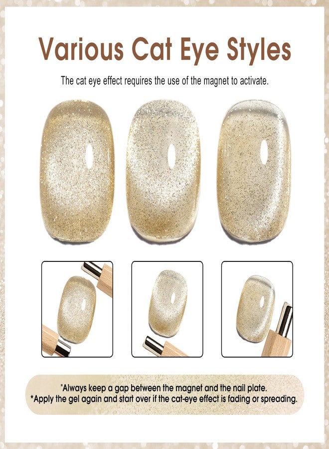 CANNI 8 Pcs 9 ML Cat Eye Gel Nail Polish Set, Jelly Pink Red Purple Blue Black Glitter Cat Eye Gel Polish Kit with Magnet Shimmer Colors Soak Off Manicure Salon DIY Gifts - Image 4