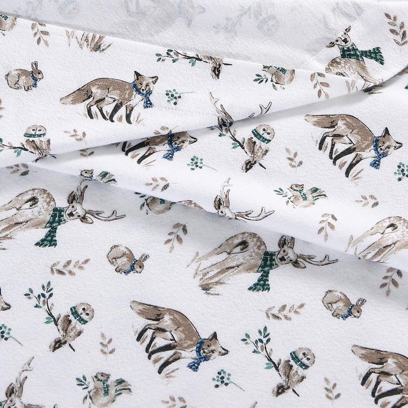 Eddie Bauer Eddie Bauer - Queen Sheet Set  Warm Breathable Cotton Flannel Bedding with Deep Pockets  Brushed for Extra Softness  Cozy Home Decor  Oeko-Tex Certified (Woodlands Friends  Queen)  - Image 5