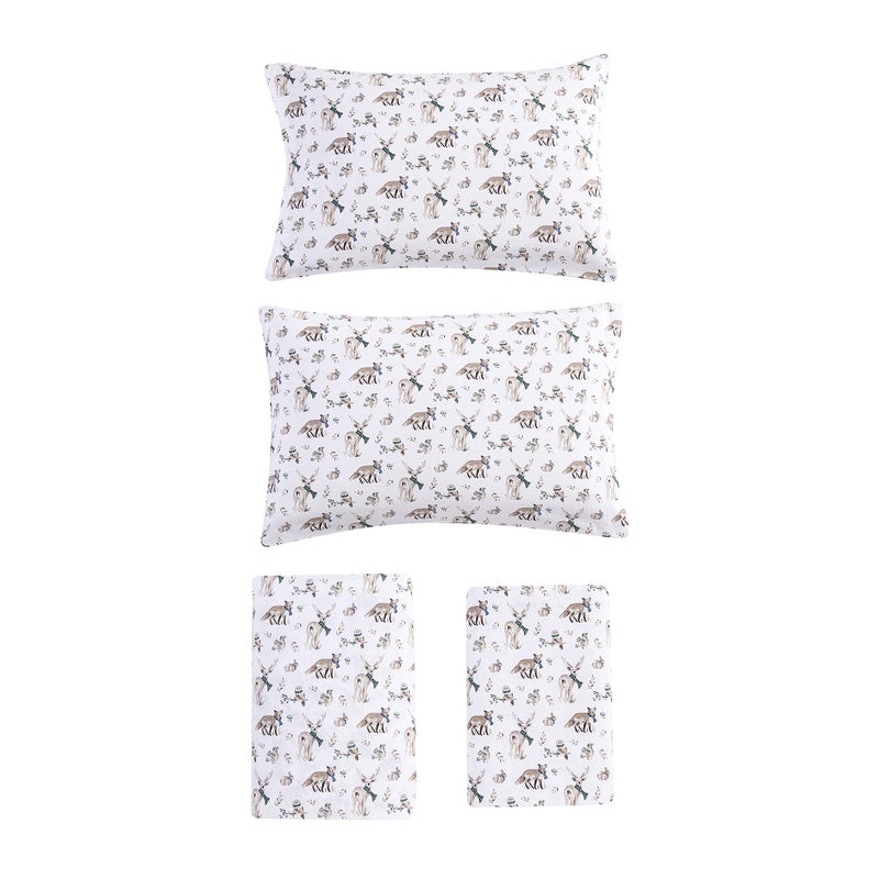 Eddie Bauer Eddie Bauer - Queen Sheet Set  Warm Breathable Cotton Flannel Bedding with Deep Pockets  Brushed for Extra Softness  Cozy Home Decor  Oeko-Tex Certified (Woodlands Friends  Queen)  - Image 4