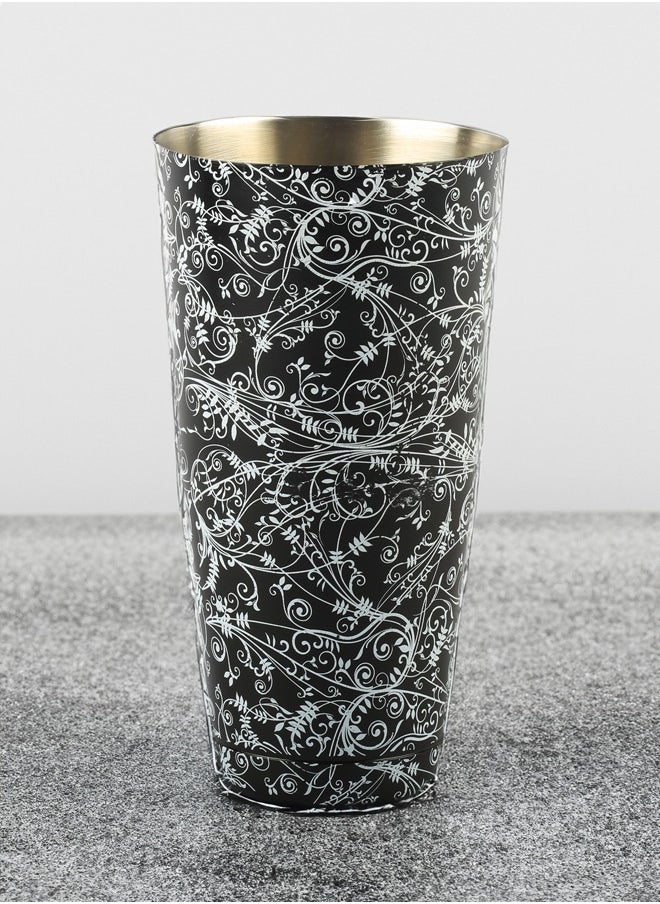 BarPros BarPros Black Floral Boston Shaker 28 oz tin - Elevate Your Cocktail Game  - Image 2
