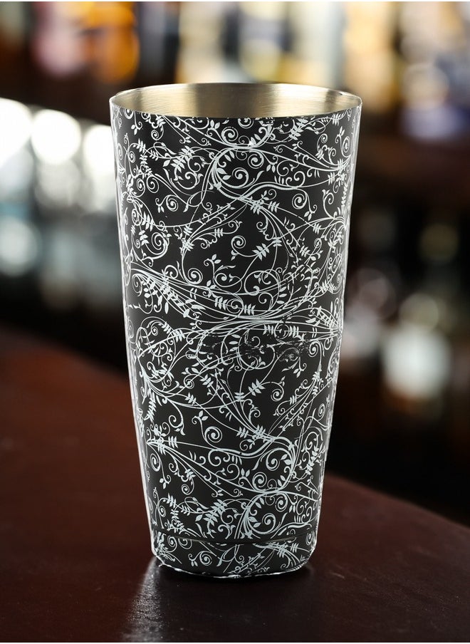 BarPros BarPros Black Floral Boston Shaker 28 oz tin - Elevate Your Cocktail Game  - Image 3