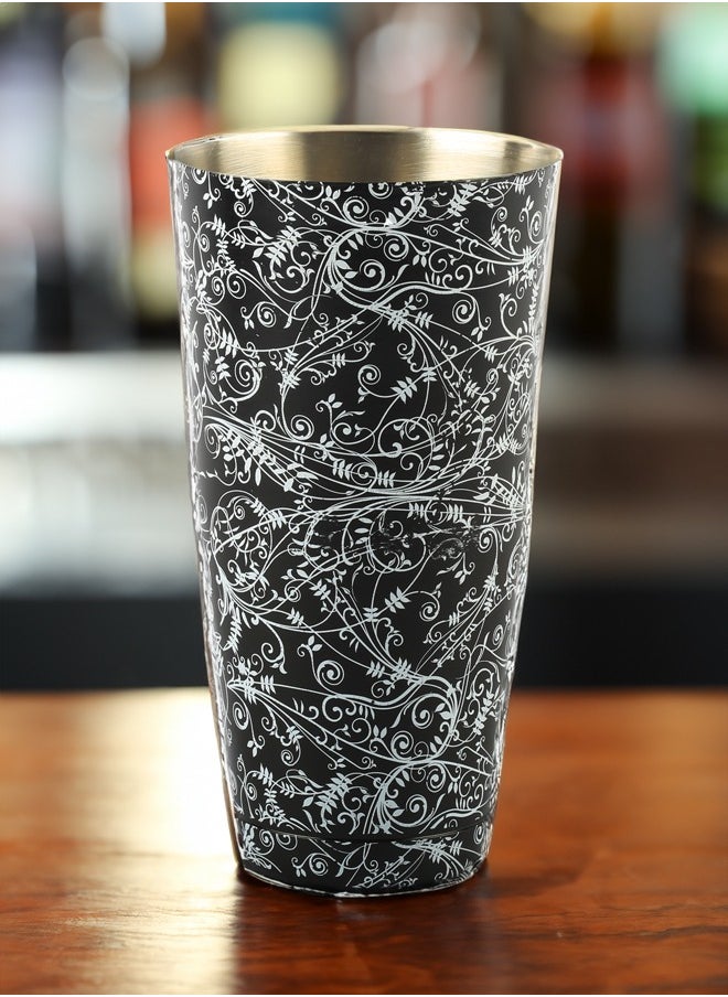 BarPros BarPros Black Floral Boston Shaker 28 oz tin - Elevate Your Cocktail Game  - Image 4