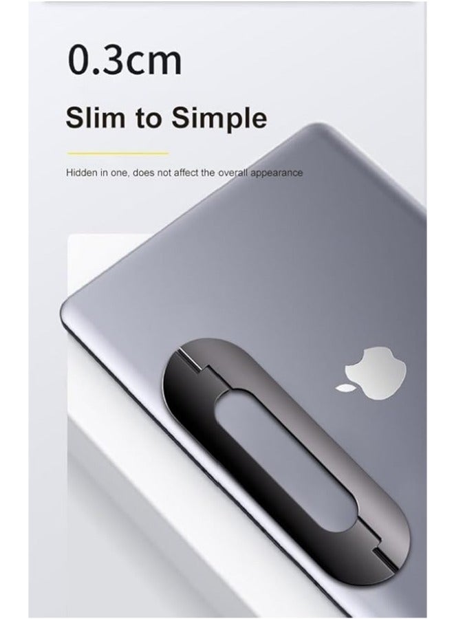 general Laptop Tablet Riser, Portable Laptop Stand High Hardness Strong Load Capacity Foldable Bright Finish Zinc Alloy for Home Office Use - Image 3