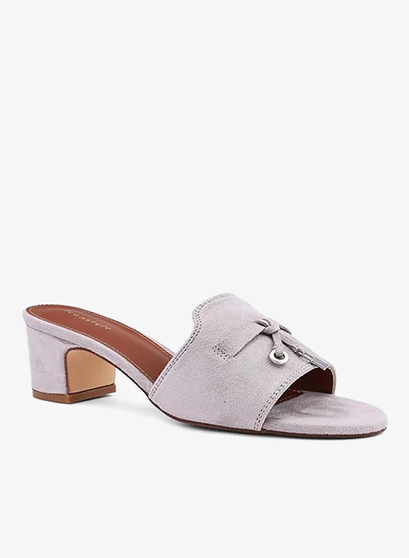 IconStyle Suede Block Heel Mules