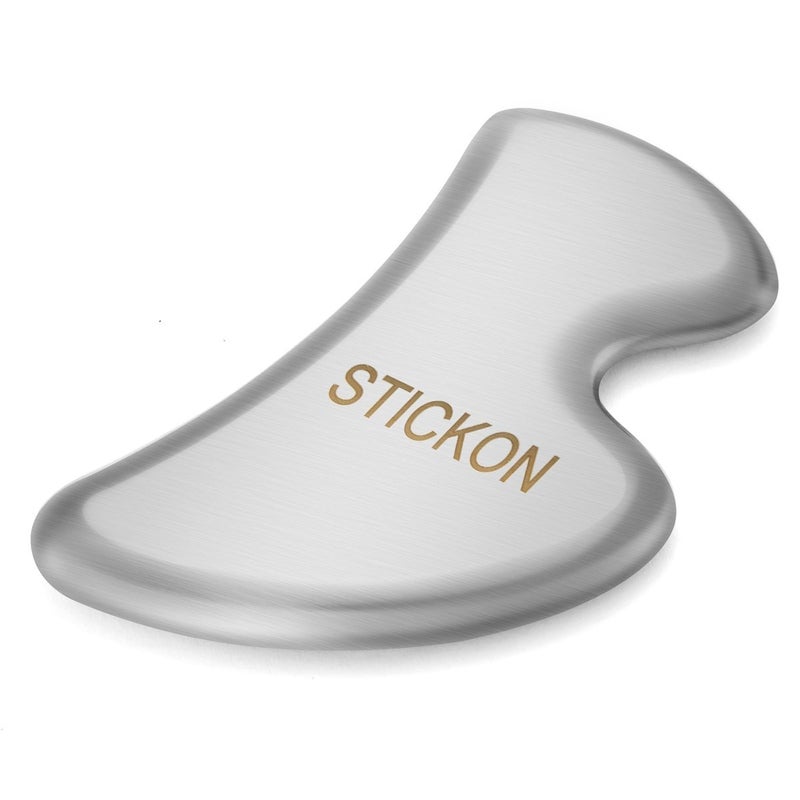STICKON Stainless Steel Gua Sha Scraping Massage IASTM Soft Tissue Mobilization Tool (B Shape) - Image 2