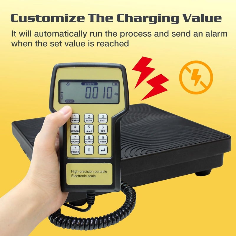 BACOENG 220 LBS High Precision Electronic Digital Refrigerant Scale, Refrigerant Charging Weight Freon Scale with Case for HVAC A/C - Image 3