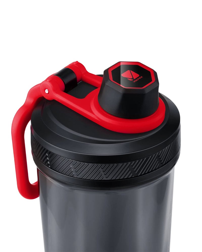 VOLTRX Shaker Bottle, Gallium USB C Rechargeable Electric Protein Shake Mixer, Shaker Cups for Protein Shakes and Meal Replacement Shakes, BPA Free, Made with Tritan, 24oz, Red - Image 2