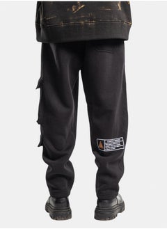 BLACK EDITION UNISEX WARNING CARGO SWEATPANTS  - Image 1