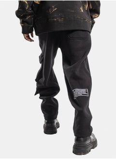 BLACK EDITION UNISEX WARNING CARGO SWEATPANTS  - Image 2