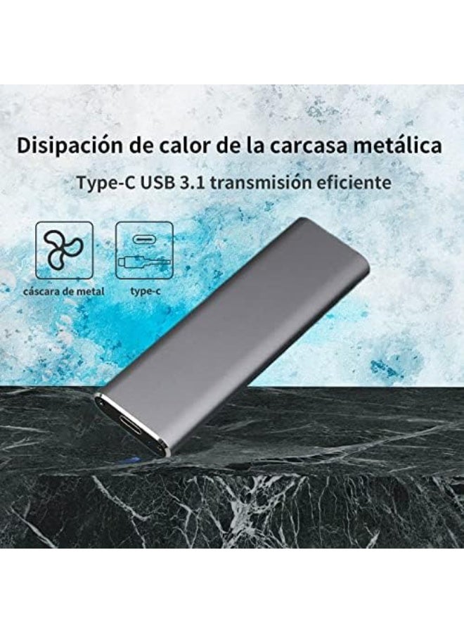 علبة هارد M.2 NVMe و SATA - محول USB 3.1 بسرعة 10 جيجابايت، منفذ Type-C، خامات احترافية طويلة الأمد تتحمل درجات الحرارة وغير قابلة للانكماش أو التمدد - Image 2