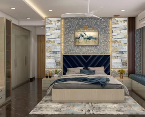 WISDOM Self Adhesive Vinyl Wood Graingeometric Wallpaper For Furniture Vinyl Stickers Wooden Door Desktop Wall Papers Kitchen-Cupboard/Shelf Liner Sheet(24 X 48 Inch,Grey Brick) - Image 4