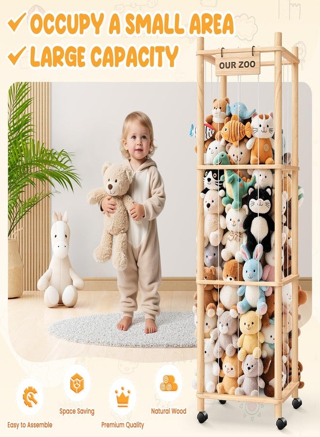 WORLDMX Stuffed Animal Zoo Organizer with Wheels - Extra Large Plush Storage Cage, Stuffed Animal Holder & Stuffed Animal Storage for Kids’ Bedroom and Playroom - Image 2