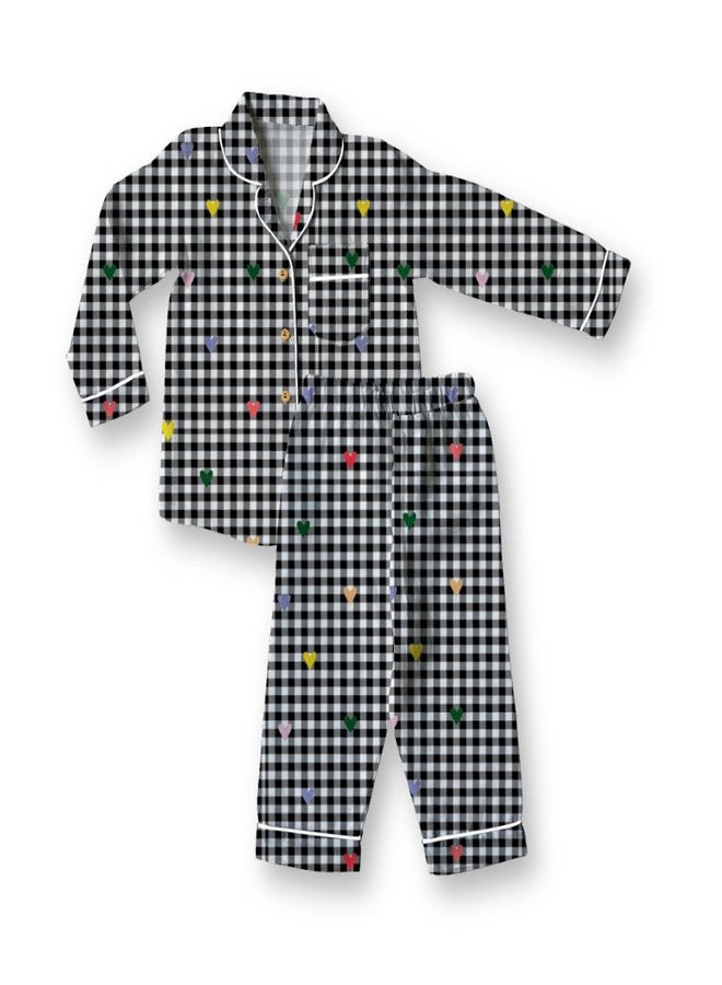 Cocoon Care Bamboo Cotton Printed Night Suit for Baby | Sleepwear for Babies | Winter Pajama Set for Kids | Night wear for Baby | 3-4 Years | Black - Image 1
