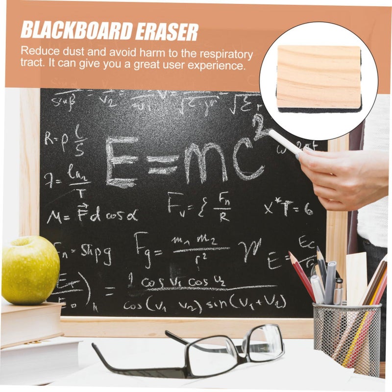 12 Pcs Mini Wooden Chalkboard Erasers Reusable Felt Whiteboard Cleaners for Classroom Office Home - Image 4