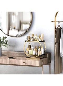 XiuWoo Skincare Organizer Makeup Organizer Cosmetics Organizer and Storage Perfume Organizer for Dresser Organizer Countertop 2 Tier Black Bathroom Skincare Organizers Makeup Storage Metal Cosmetic Organizer  - Image 5