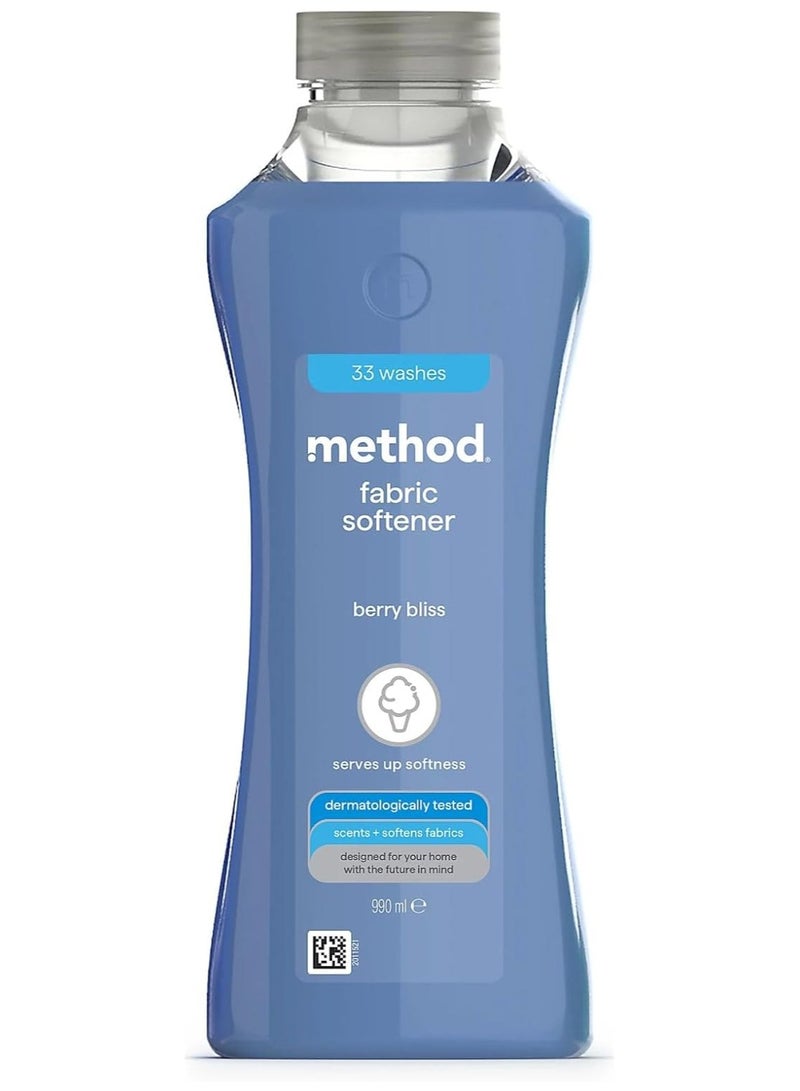 ميثود منعم الأقمشة من ميثود برائحة التوت المنعش، 33 غسلة، 990 مل