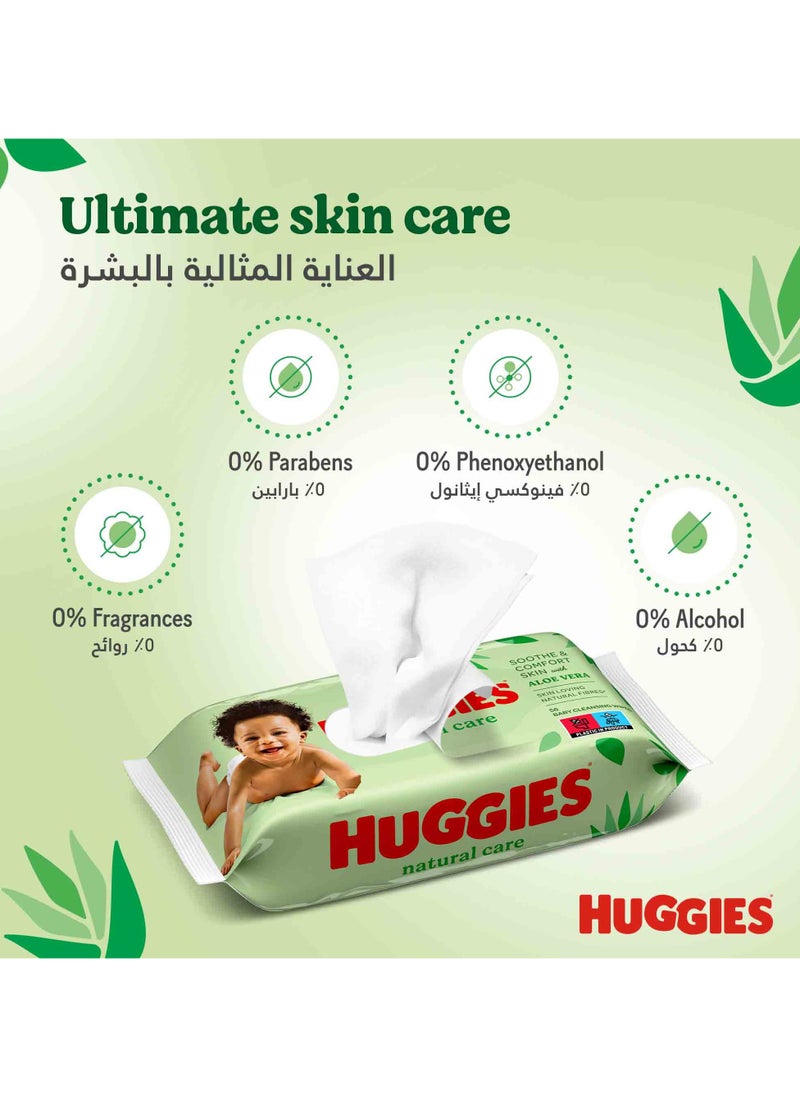 Huggies Natural Baby Wipes Aloe Vera  - Image 3