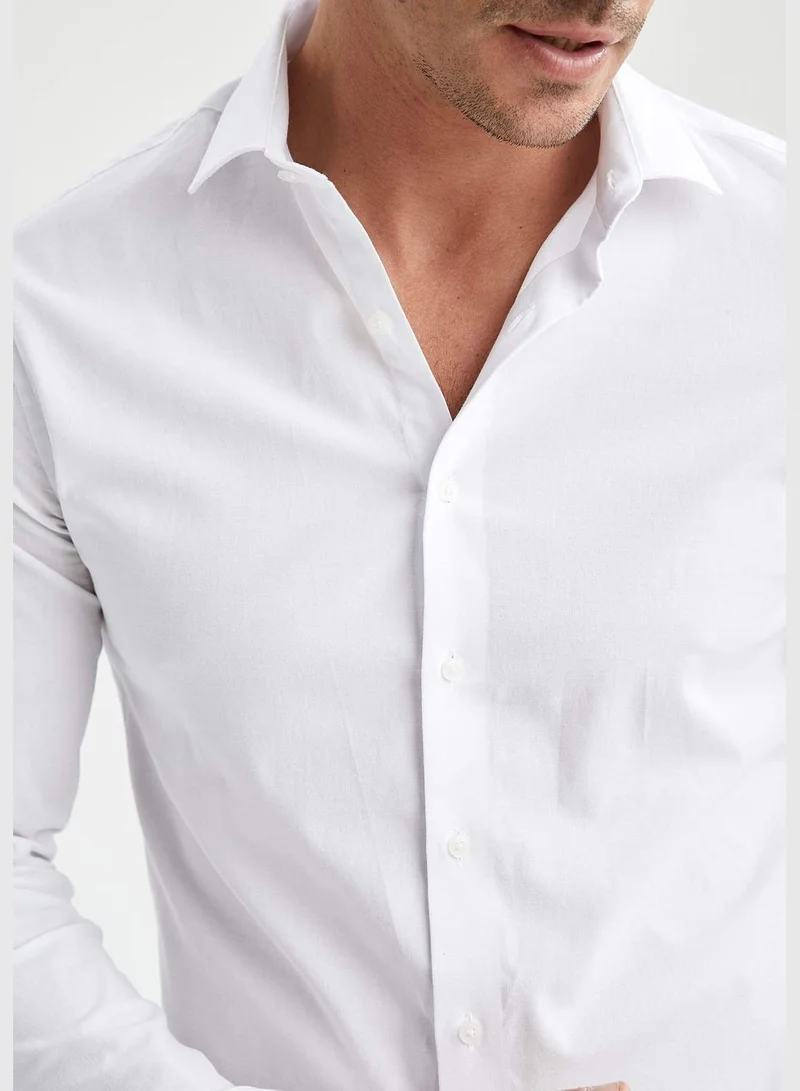 DeFacto Man Slim Fit Italian Neck Long Sleeve Shirt