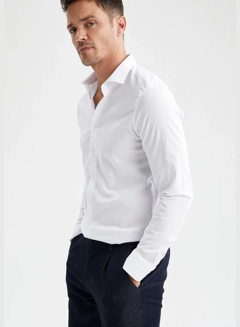 DeFacto Man Slim Fit Italian Neck Long Sleeve Shirt