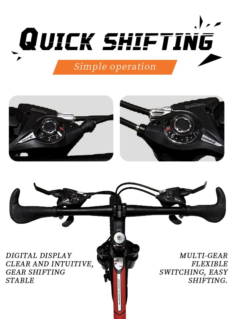 26" Mountain Bike, 3/6 Spokes, 24-Speed Drivetrain, Aluminum Frame, 26" Wheels, Disc brakes, Unisex - Image 2