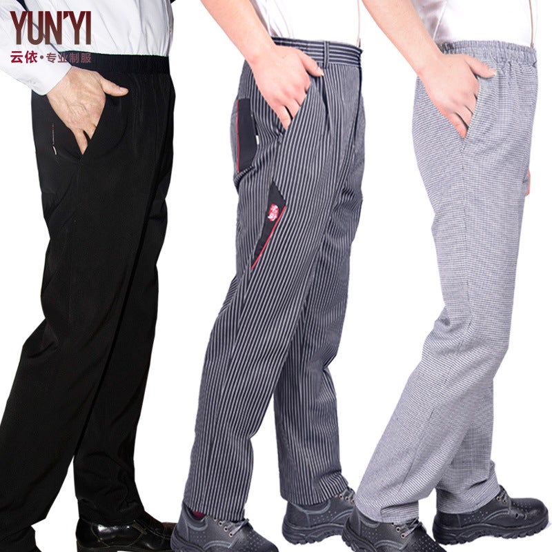 Kitchen Chef Work Pants Men'S Suit Pants Work Clothes Pants El Loose Dirty Resistant Chef Pants Black Back Kitchen - Image 2