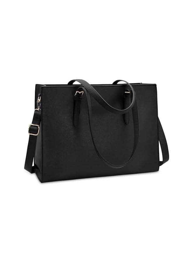 NUBILY Laptop Bag for Women Waterproof Lightweight Leather 15.6 Inch Computer Tote Bag - Image 1