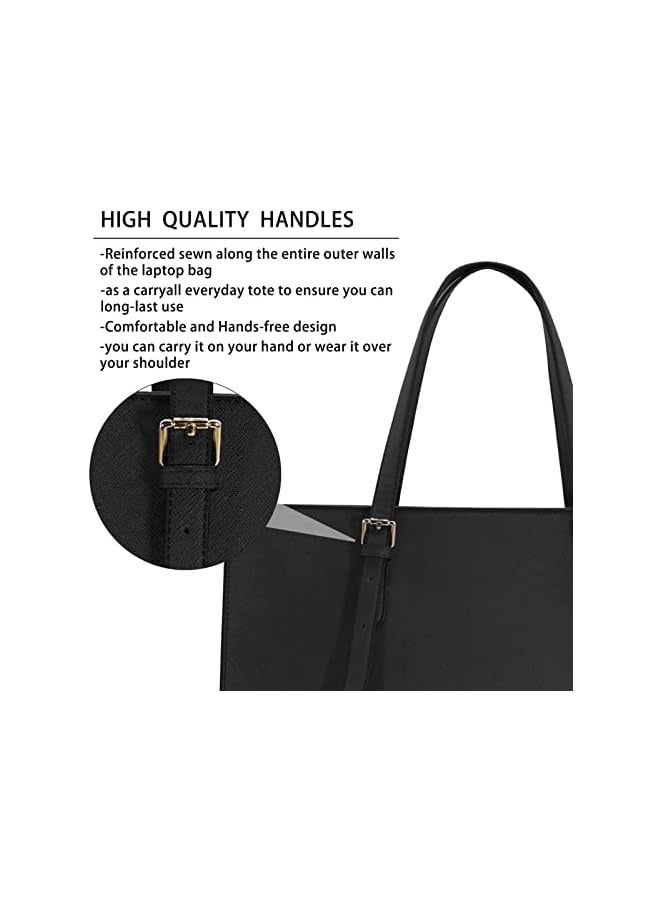 NUBILY Laptop Bag for Women Waterproof Lightweight Leather 15.6 Inch Computer Tote Bag - Image 5