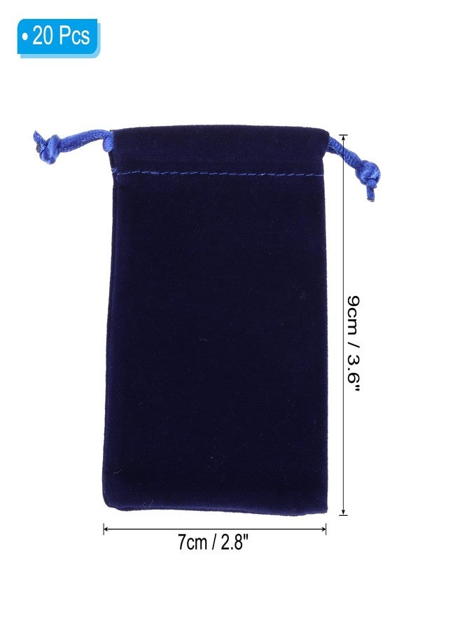 PATIKIL Velvet Gift Bags, 20 Pack 2.8 x 3.6 Inch Velvet Drawstring Jewelry Pouches Mini Gift Packaging Bag for Wedding Favor Party Birthday Festivals, Navy Blue - Image 2