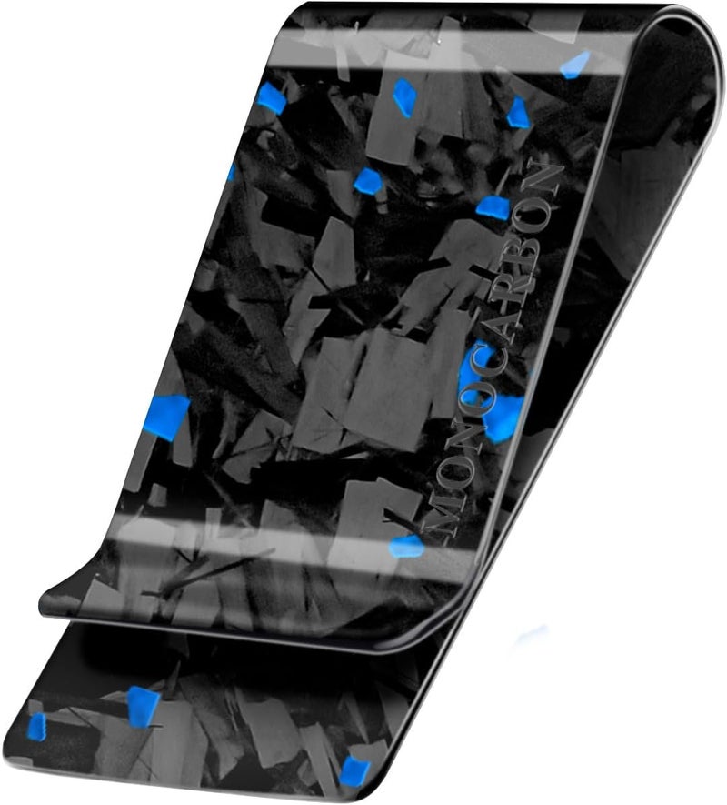 MONOCARBON Carbon-Fiber-Money-Clip-for-Men, Minimalist-Money-Holder for Cash, High Elastic Carbon-Fiber-Wallet, Slim and Durable - Image 1