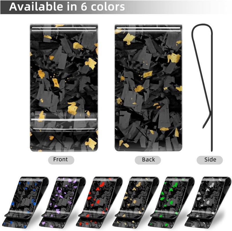 MONOCARBON Carbon-Fiber-Money-Clip-for-Men, Minimalist-Money-Holder for Cash, High Elastic Carbon-Fiber-Wallet, Slim and Durable - Image 3