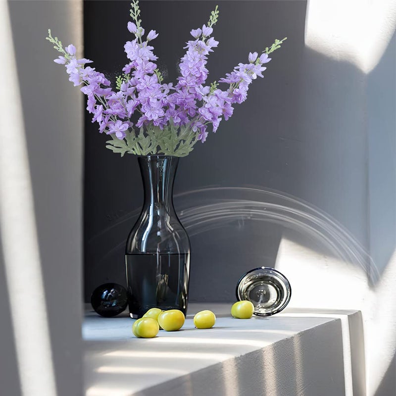FERIAL Purple Artificial Delphinium Flowers Silk Larkspur Flowers Faux Snapdragon Long Stem Fake Plant Spray Arrangement for Home Office Garden Wedding Table Vase Decor (Purple) - Image 3