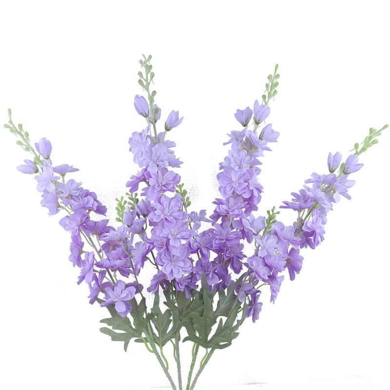 FERIAL Purple Artificial Delphinium Flowers Silk Larkspur Flowers Faux Snapdragon Long Stem Fake Plant Spray Arrangement for Home Office Garden Wedding Table Vase Decor (Purple) - Image 1