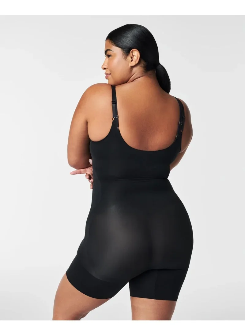 SPANX Spanx 10130R Open Bust Mid Thigh Body Suit Black