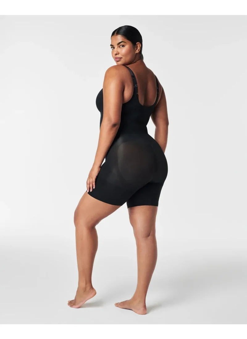 سبانكس Spanx 10130R Open Bust Mid Thigh Body Suit Black