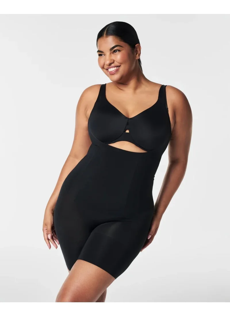 سبانكس Spanx 10130R Open Bust Mid Thigh Body Suit Black