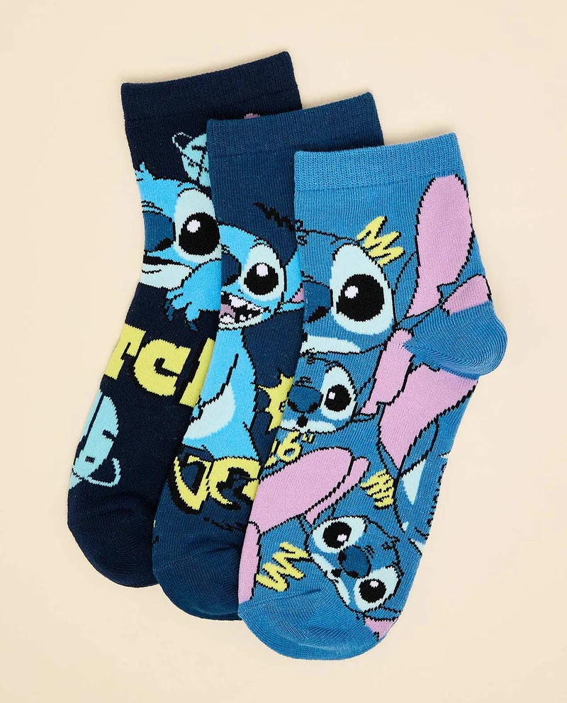 أر أند بي 3 Pack Stitch Print Ankle Socks