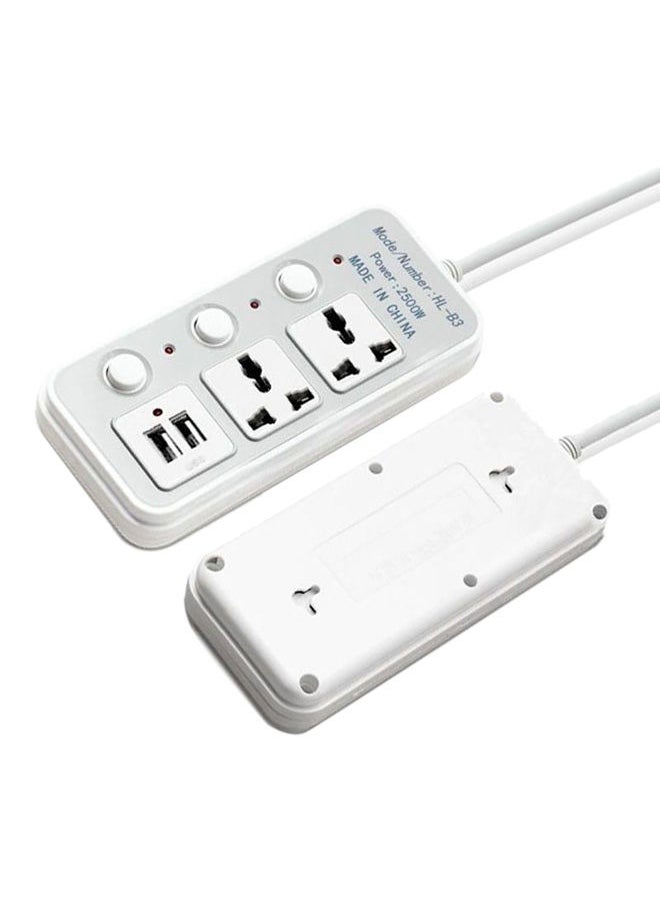 نيبمينينت وصلة تمديد الكهرباء بـ2 منفذ USB أبيض/رمادي 171x76x35مم  - Image 2