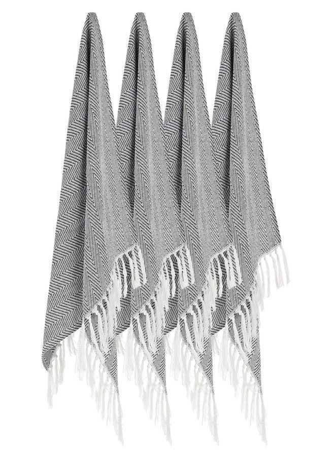 Lifaith 100% Cotton Hand Face Head Guest Gym Towel Set Washcloth Kitchen Tea Towel Dish Cloth Set of 4 Black - Image 1