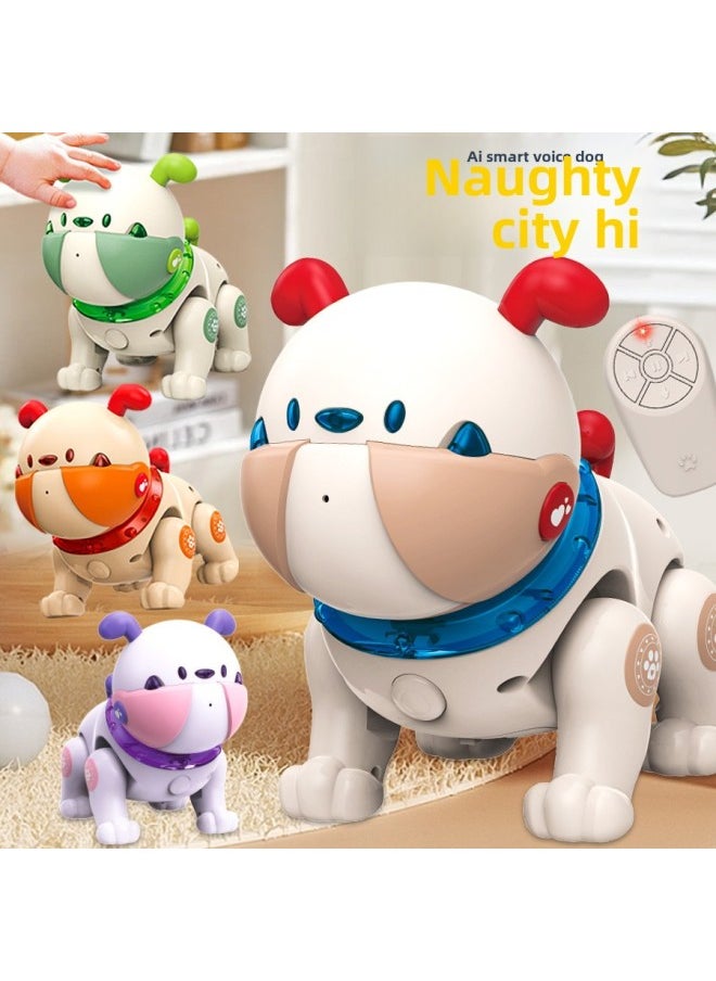 Intelligent Voice Electric Robot Dog Touch Induction Tape Music Stunt Dog Puzzle Pet Robot-Color: Gold-Specifications:Russian Version  - Image 2