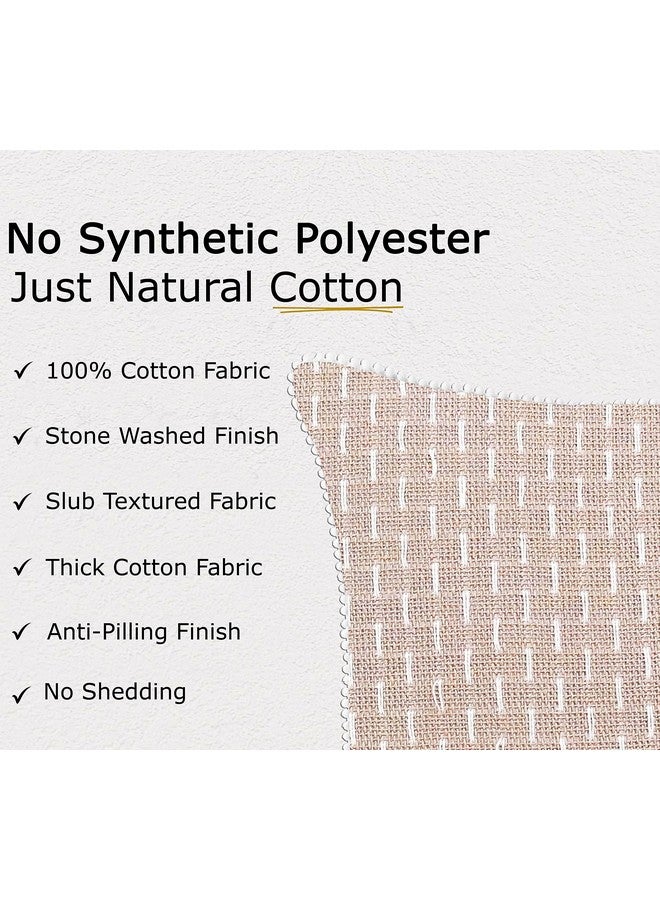 mosey Cushion Cover 18 inch x 18 inch Set of 2 | Cotton 18x18 Cushion Cover for Sofa Bed | Boho 1818 Square Throw Pillow Cover 45cm x 45 cm Beige - Image 2