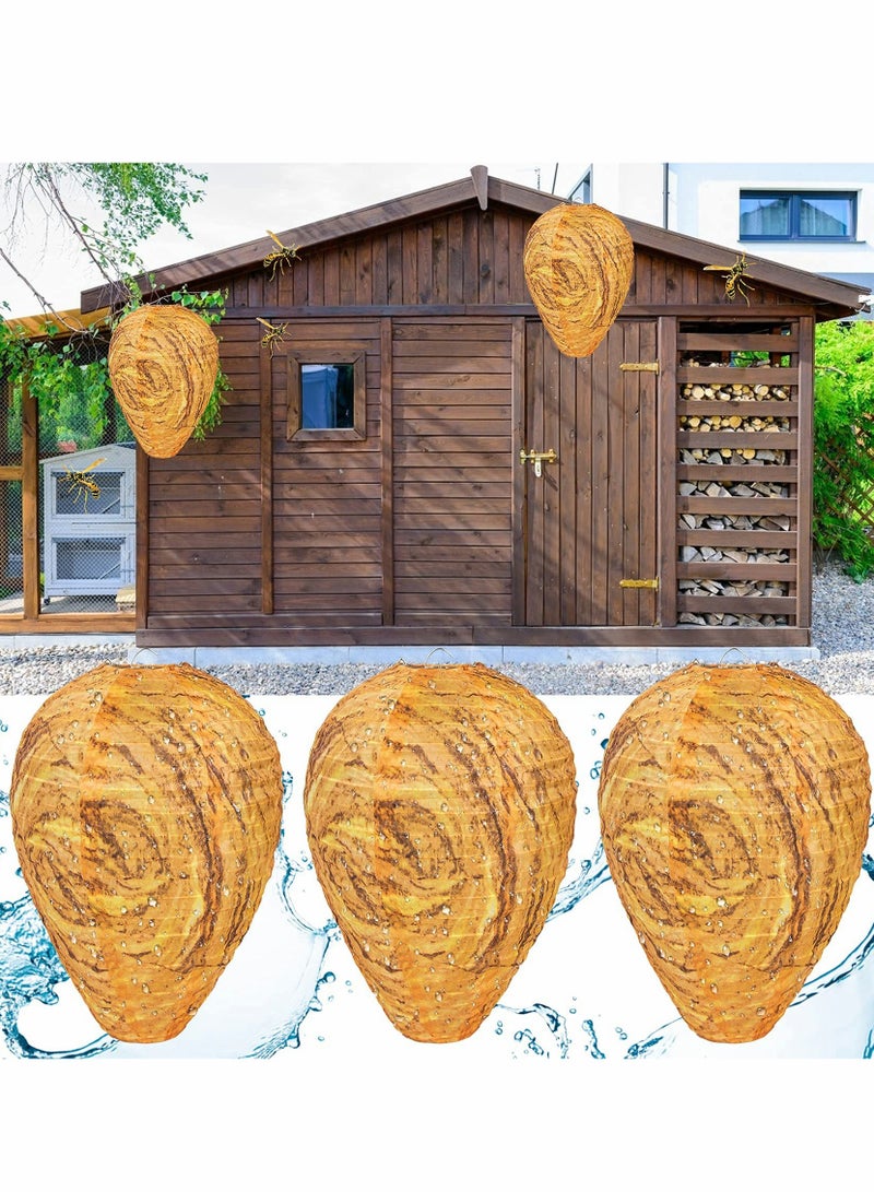 KASTWAVE Wasp Fly Traps Outdoor Hanging 3 Pcs Waterproof Fake Wasp Nest Decoy Wasp Trap Hanging Bee Deterrent Hornets Repellent Garden Outdoor - Image 1