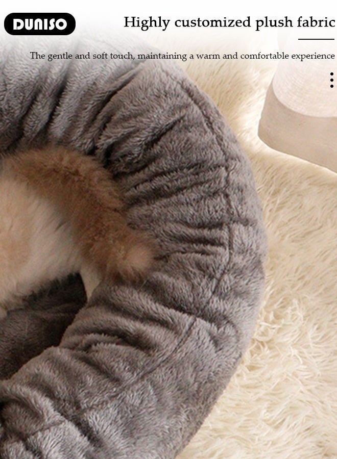 DUNISO سرير كلب ناعم للغاية بغطاء فو faux قابل للإزالة قابل للغسل في الغسالة يساعد في تخفيف قلق الحيوانات الأليفة ويوفر النوم المثالي - Image 5