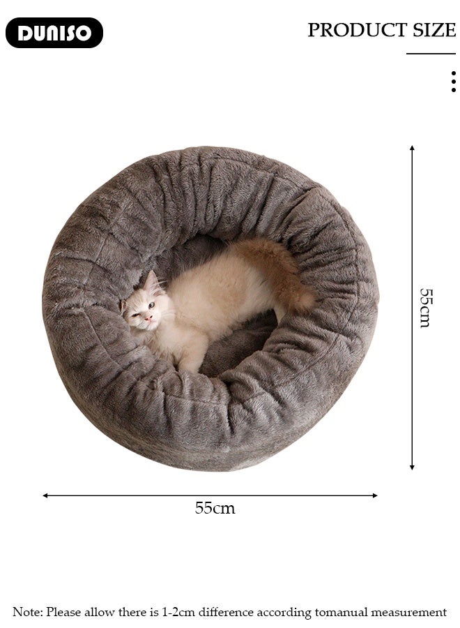 DUNISO سرير كلب ناعم للغاية بغطاء فو faux قابل للإزالة قابل للغسل في الغسالة يساعد في تخفيف قلق الحيوانات الأليفة ويوفر النوم المثالي - Image 2