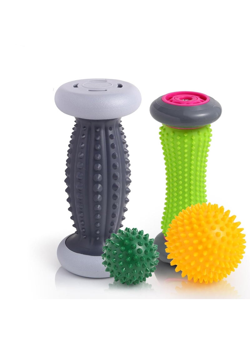 Generic Foot Roller for Plantar Fasciitis and Neuropathy, Foot Massager for Plantar Fasciitis Relief, Neuropathy, Reflexology Tool - 2 Foot Massage Roller & 2 Foot Massage Ball  - Image 1